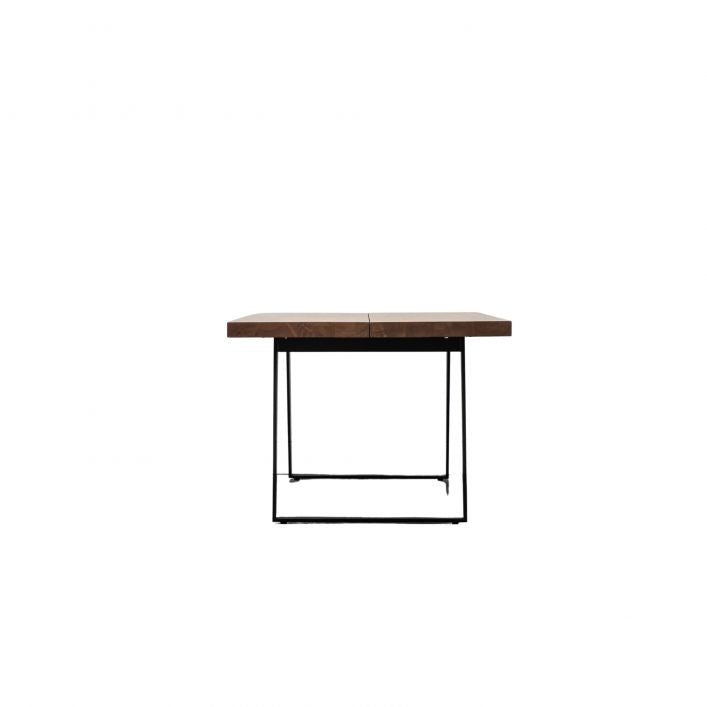 Pimlico Dining Table in Solid Natural Acacia with Grey Metal Angular Legs | MalletandPlane.com