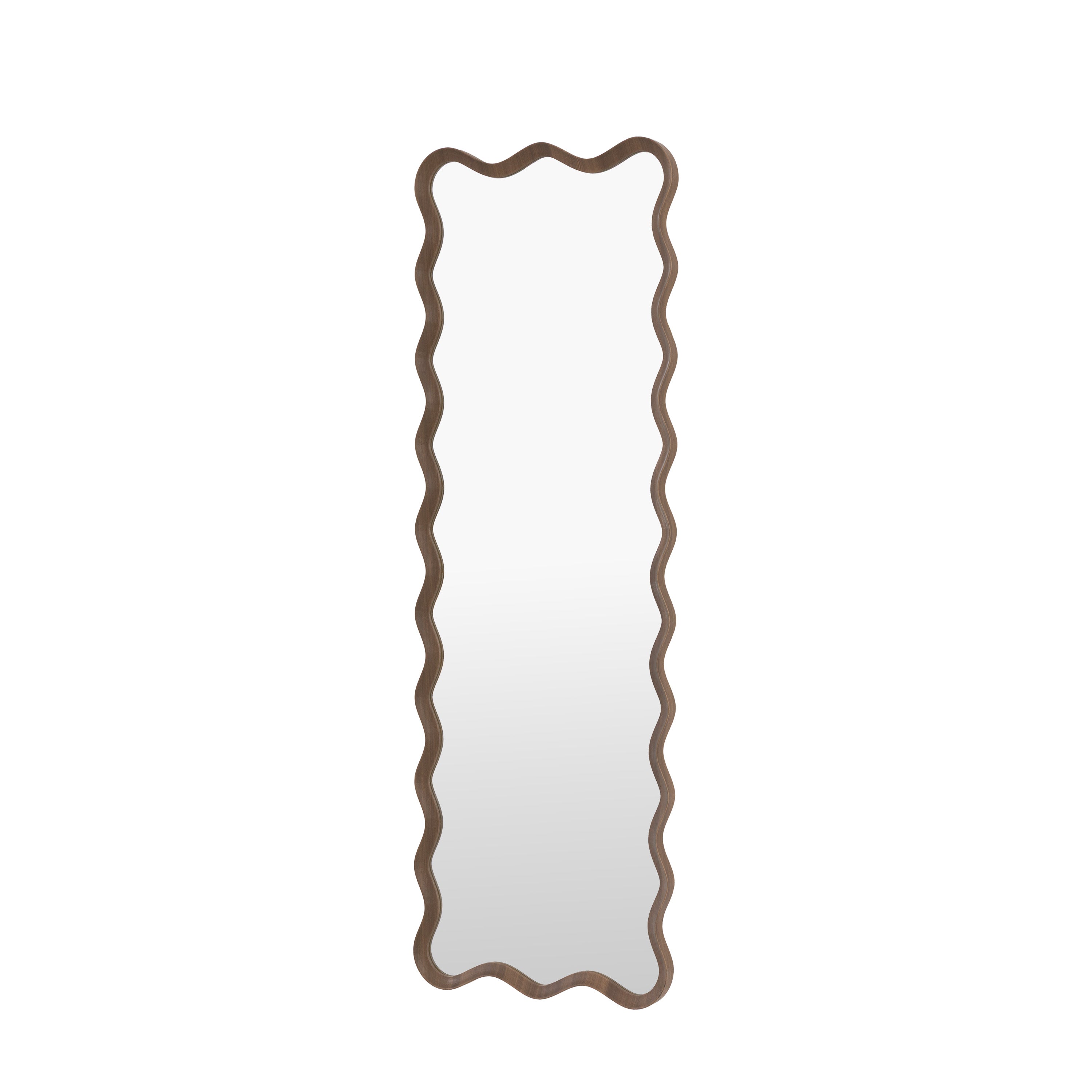 Wiggle Leaner Mirror Walnut - detail and lifestyle view 6