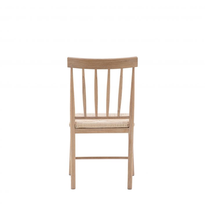 Dulwich set of 2 Natural Oak Dining Chairs with Woven Seat | MalletandPlane.com