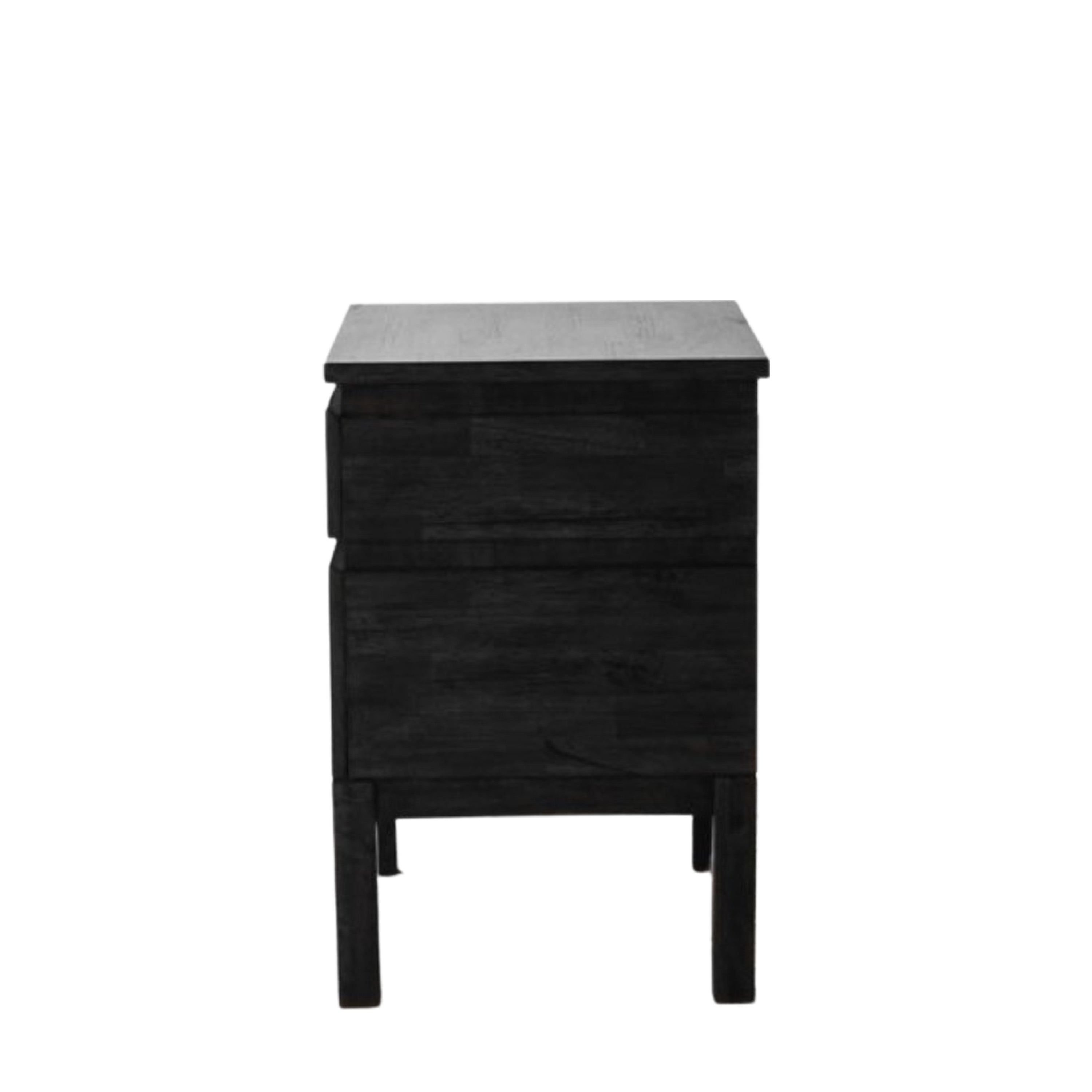 Laylah Black 2 Drawer Bedside Table - detail and lifestyle view 4