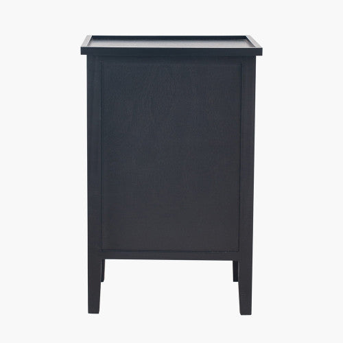 Hoxton Tall Black 3 Drawer Bedside Table – 66cm
