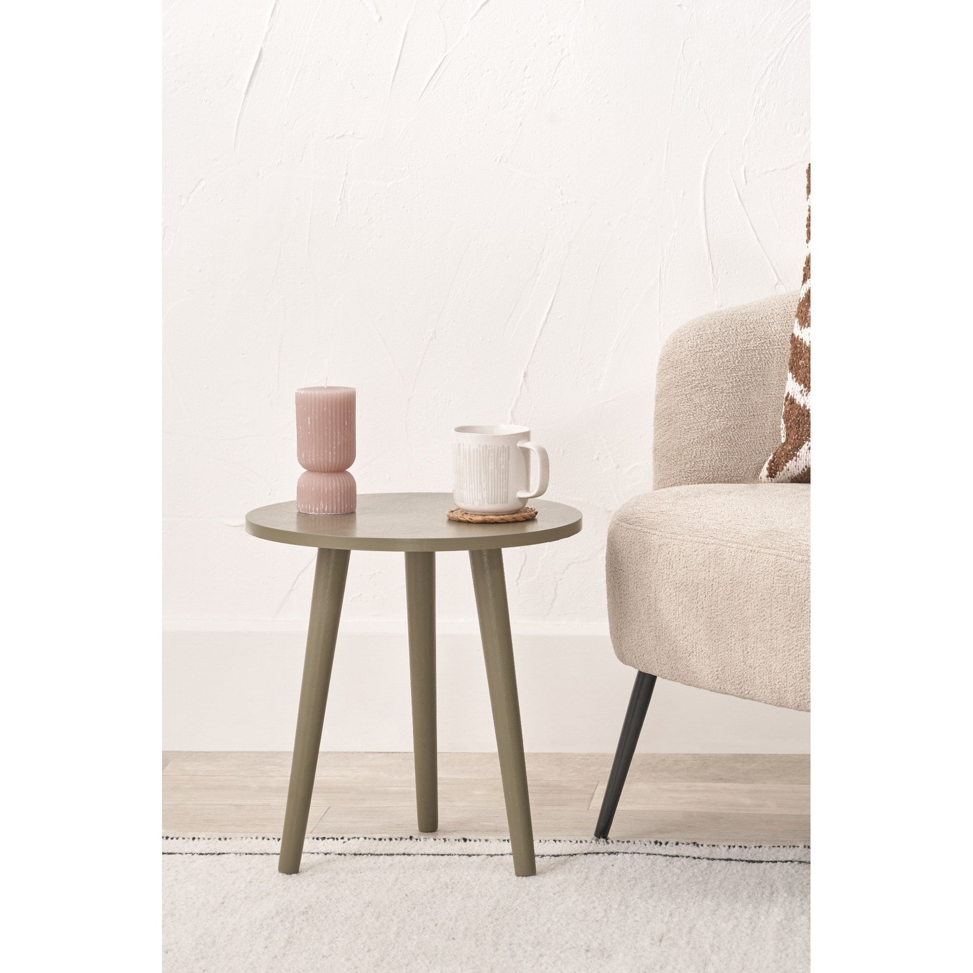 Croft Olive Round 40cm Bedside Table