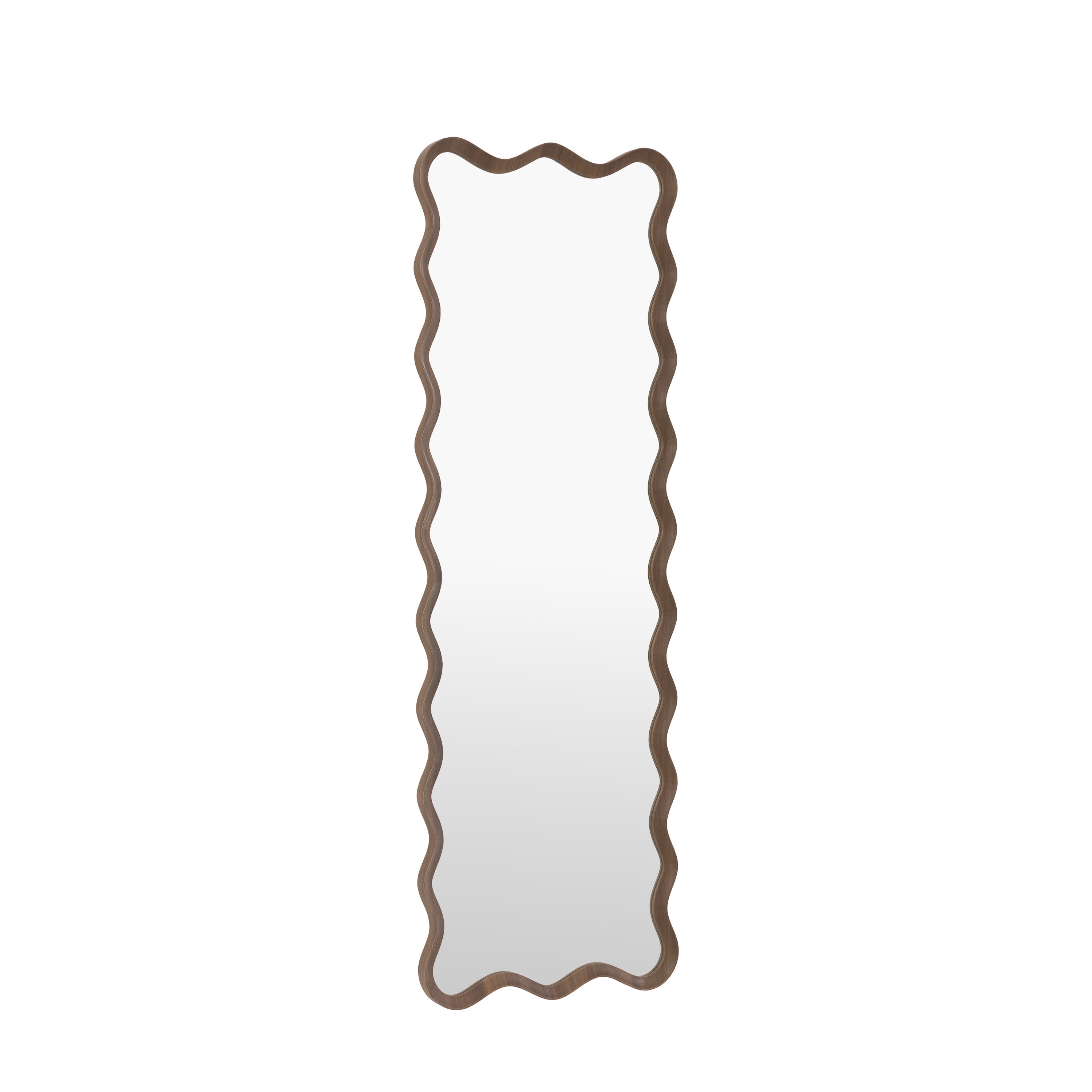 Wiggle Leaner Mirror Walnut - detail and lifestyle view 7
