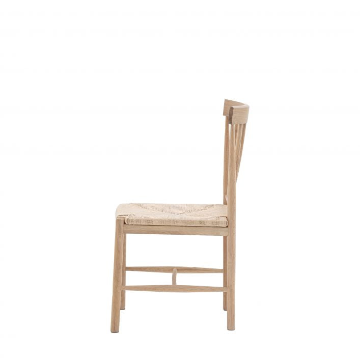 Dulwich set of 2 Natural Oak Dining Chairs with Woven Seat | MalletandPlane.com