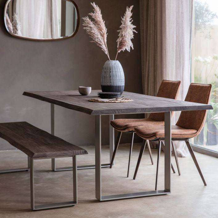 Terence Grey Acacia Dining Bench | MalletandPlane.com