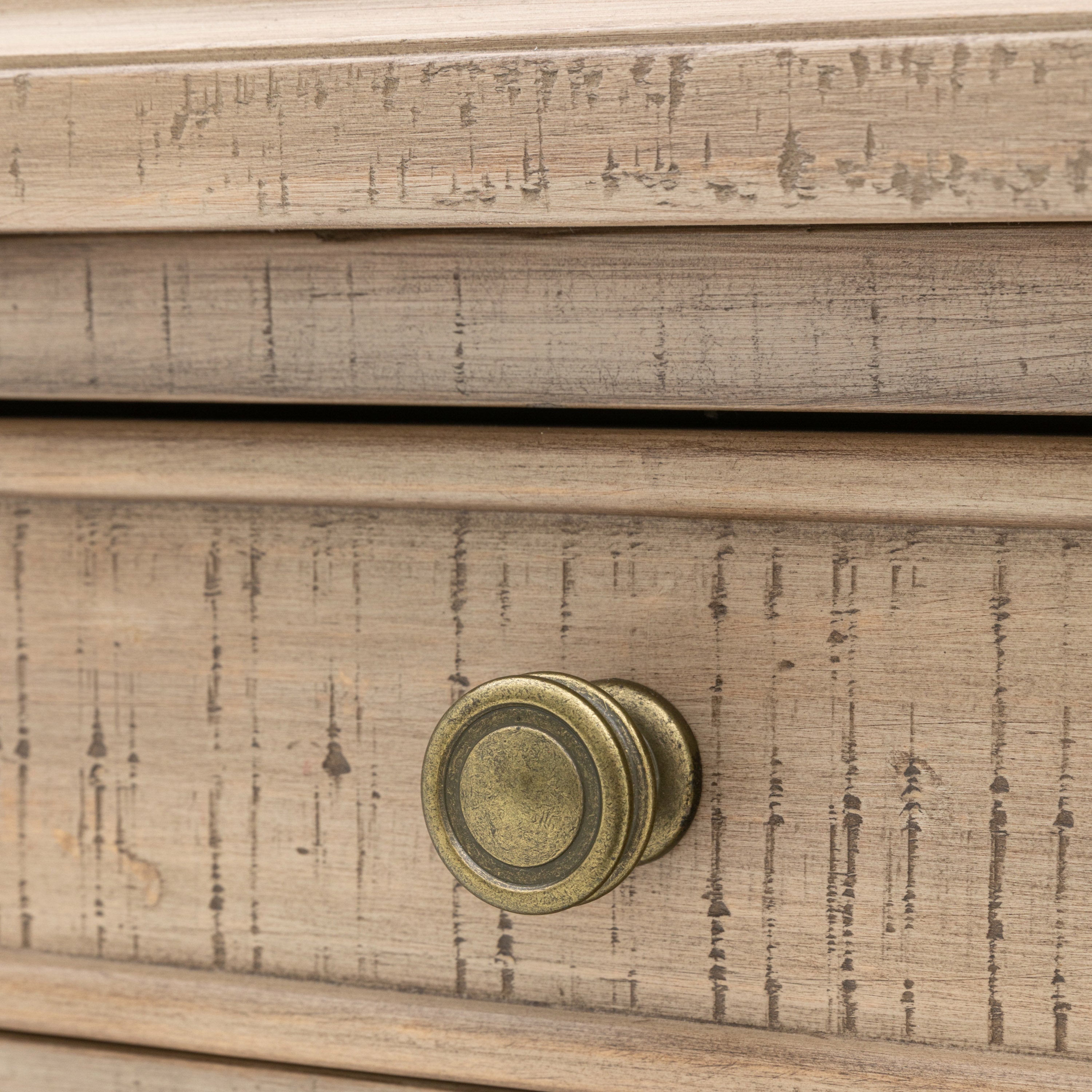 Bromley Natural 3 Drawer Bedside Table - detail and lifestyle view 9