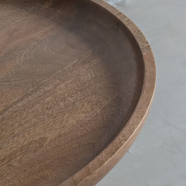 Kalwar powder coated metal and hand turned mango side table | MalletandPlane.com