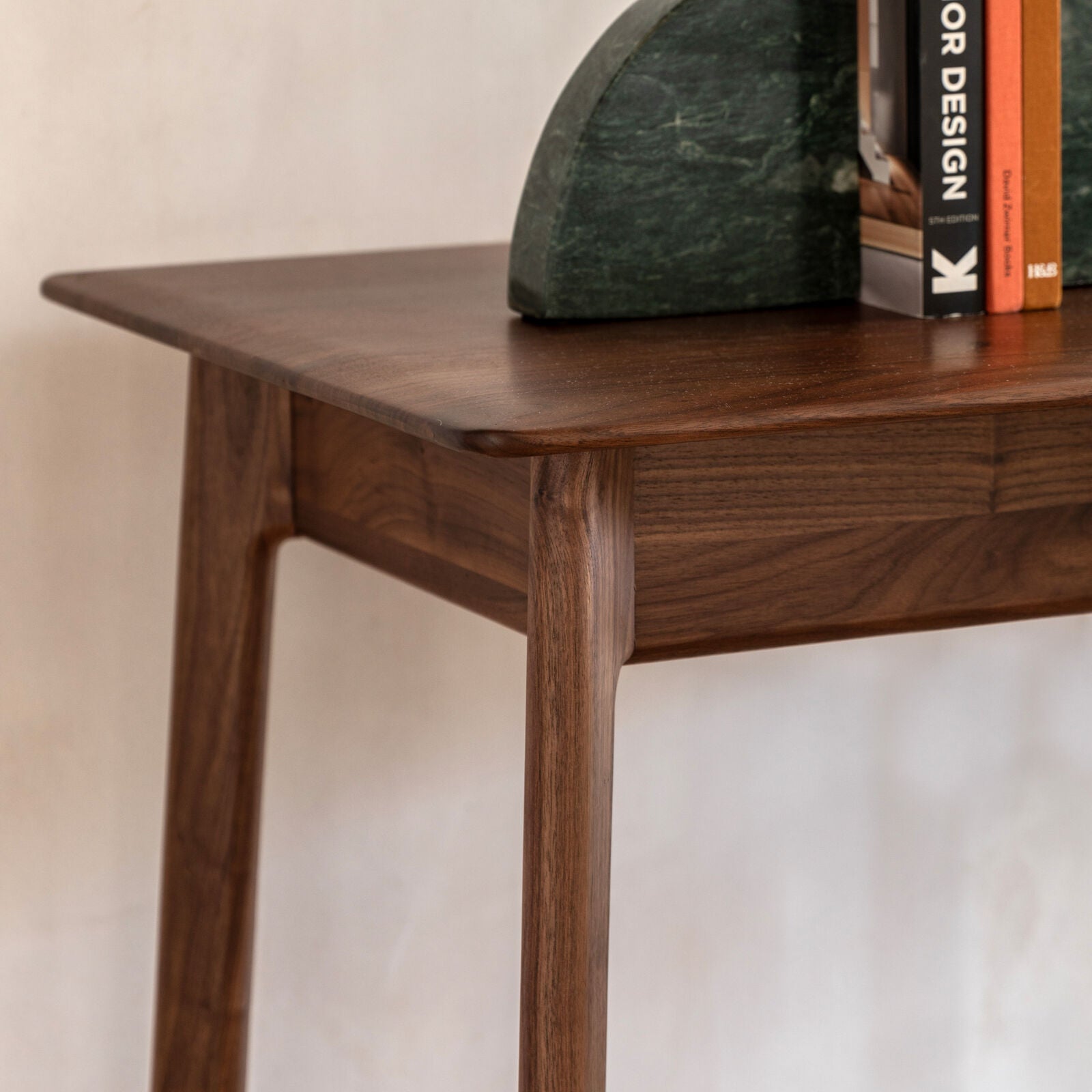 Cadiz home office desk in solid walnut with 1 drawer | malletandplane.com