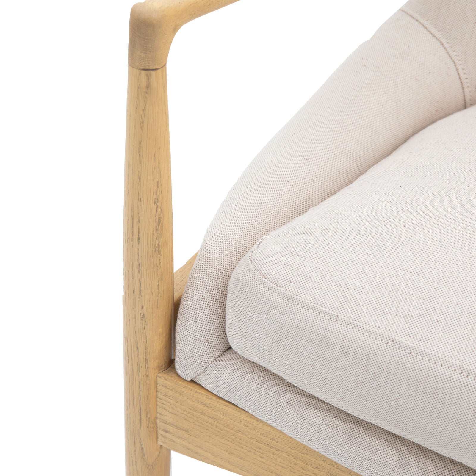 CARRENO Accent Chair in Natural Linen and Oak | Mallet & Plane