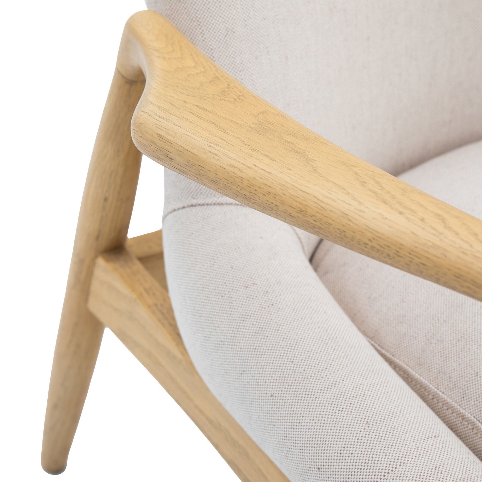CARRENO Accent Chair in Natural Linen and Oak | Mallet & Plane