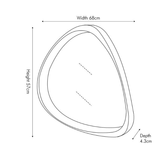 CONRAD Grey Oak Wood Veneer Curved Wall Mirror | malletandplane.com