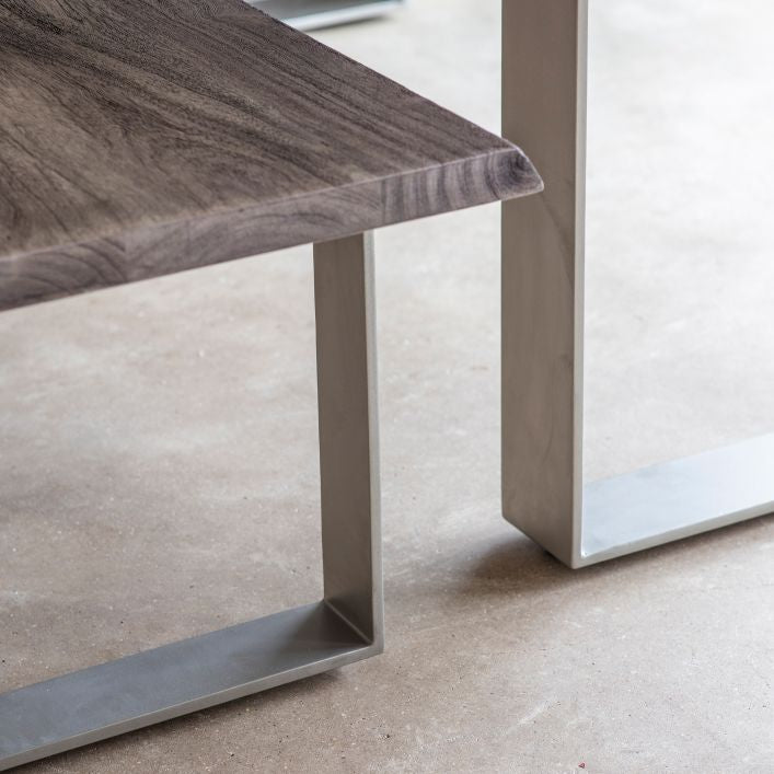 Terence Grey Acacia Dining Bench | MalletandPlane.com