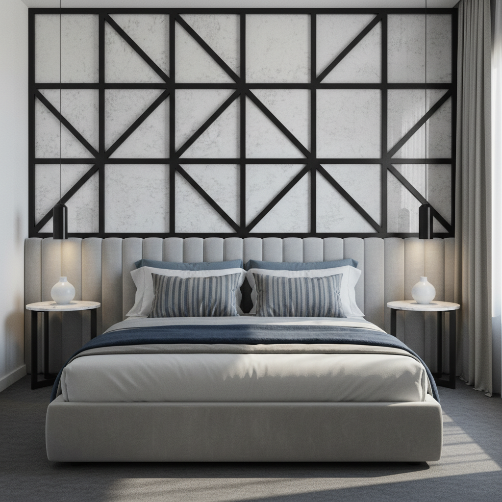 EINAR Side Table – White Marble Top & Curved Black Metal Frame