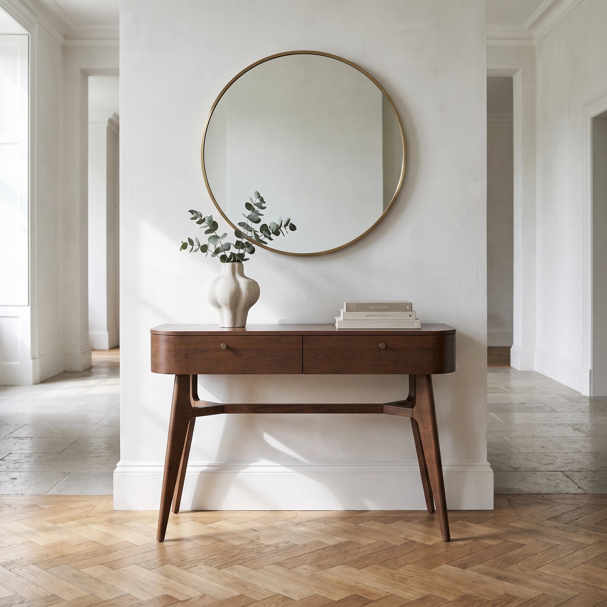Elias Dark Ash 2 Drawer Console Table