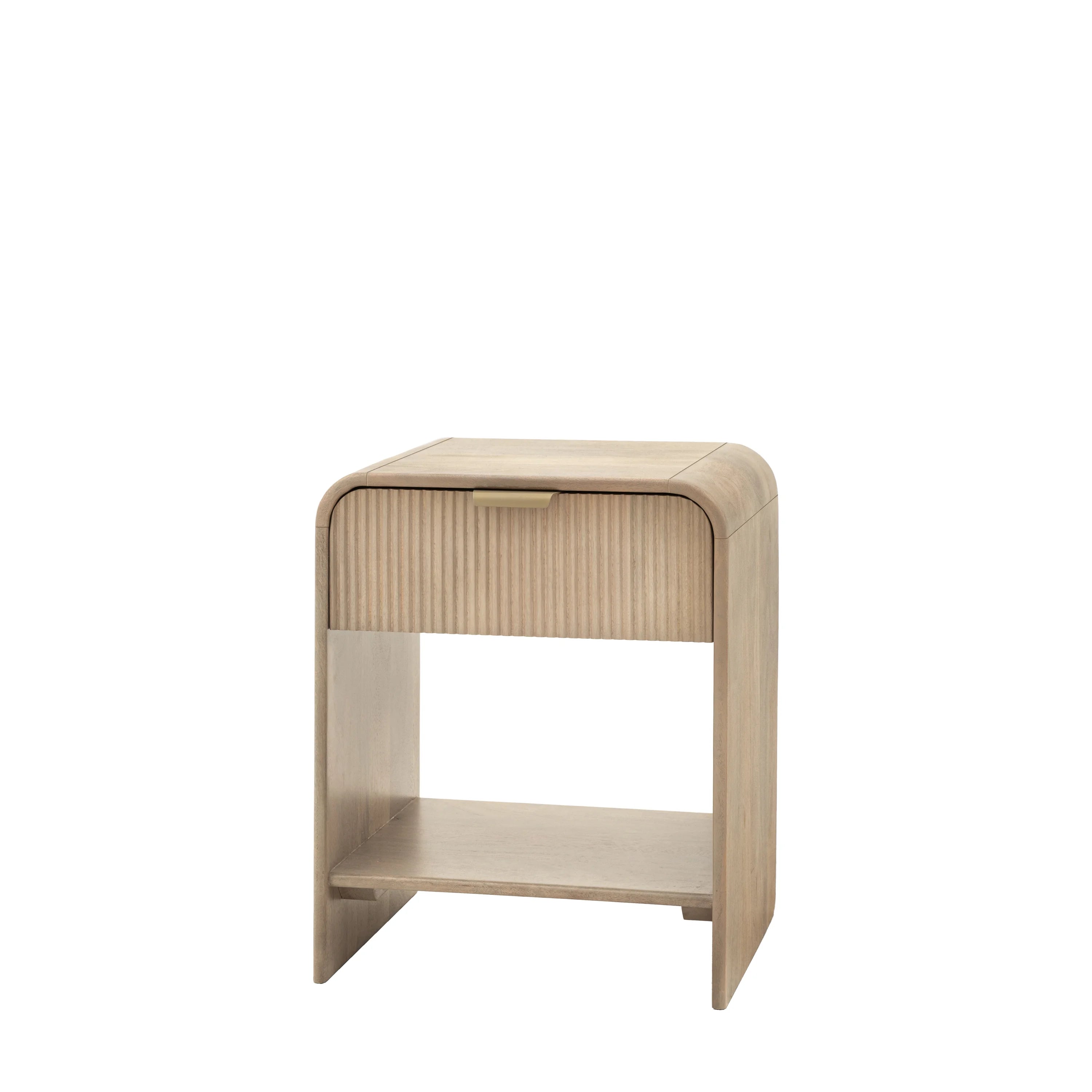 ROCCA Bedside Table | Solid Mango Wood Bedside with Drawer & Shelf