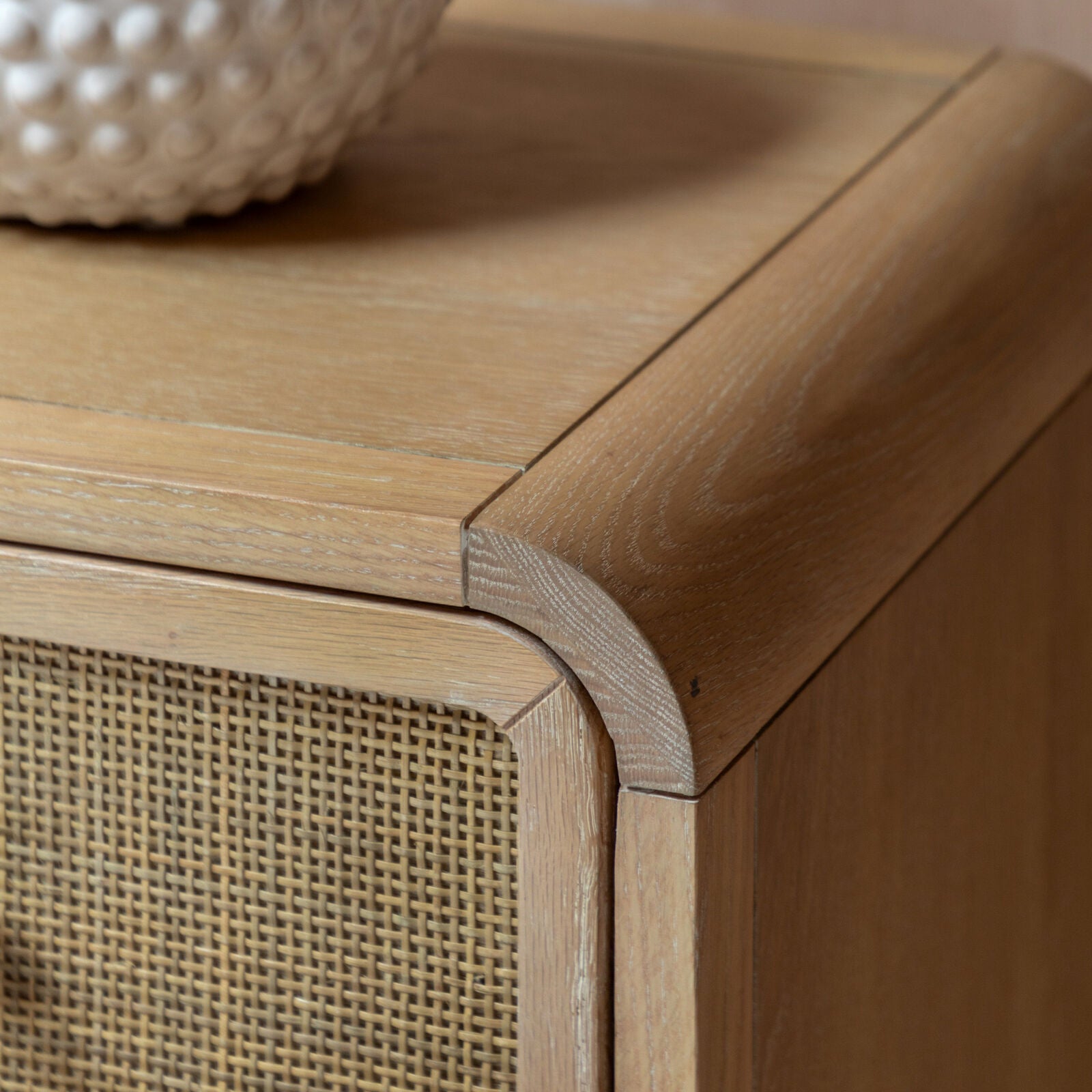 EDDA Oak & Cane 3 Drawer Chest of Drawers