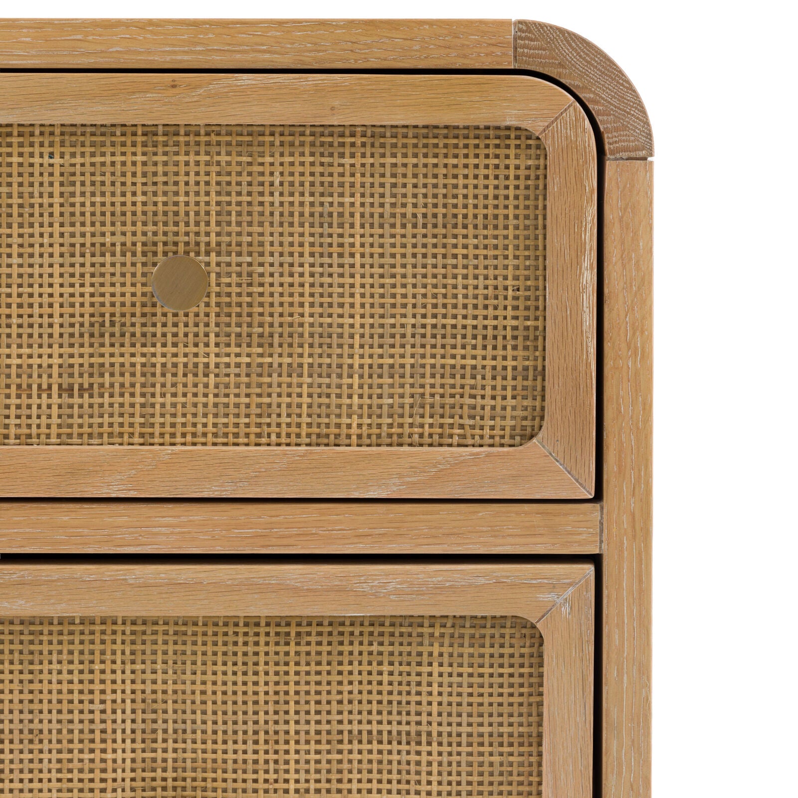 EDDA Oak & Cane 3 Drawer Chest of Drawers