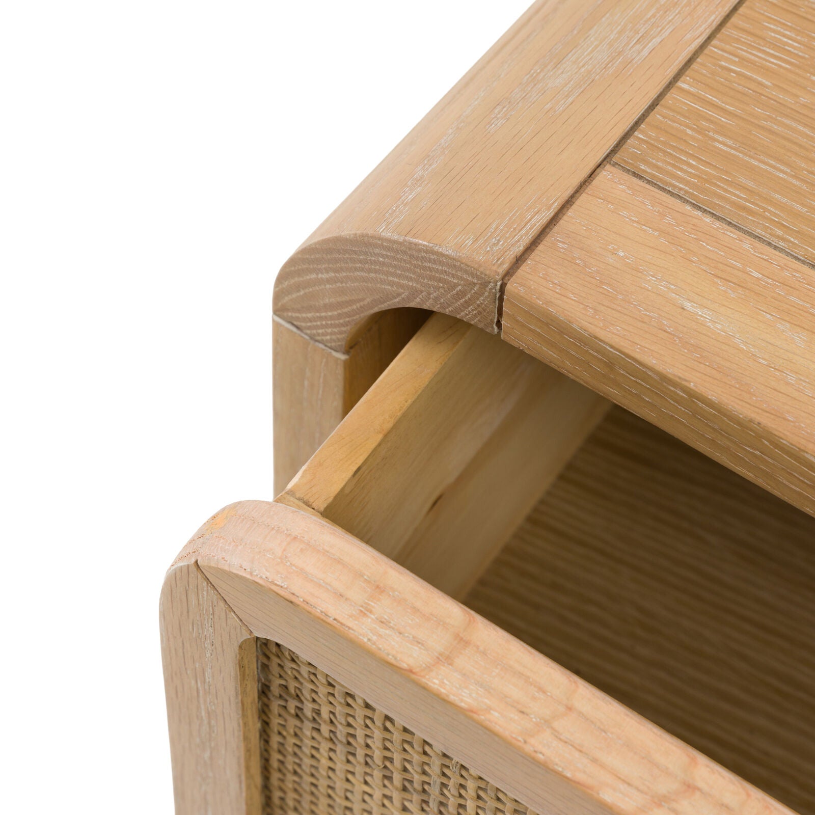 EDDA Oak & Cane 3 Drawer Chest of Drawers