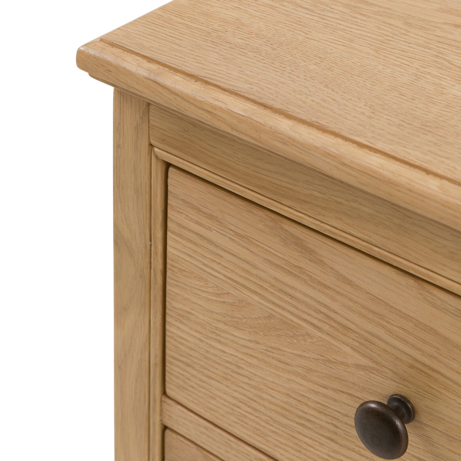 Modern compact oak chest of drawers with three drawers
