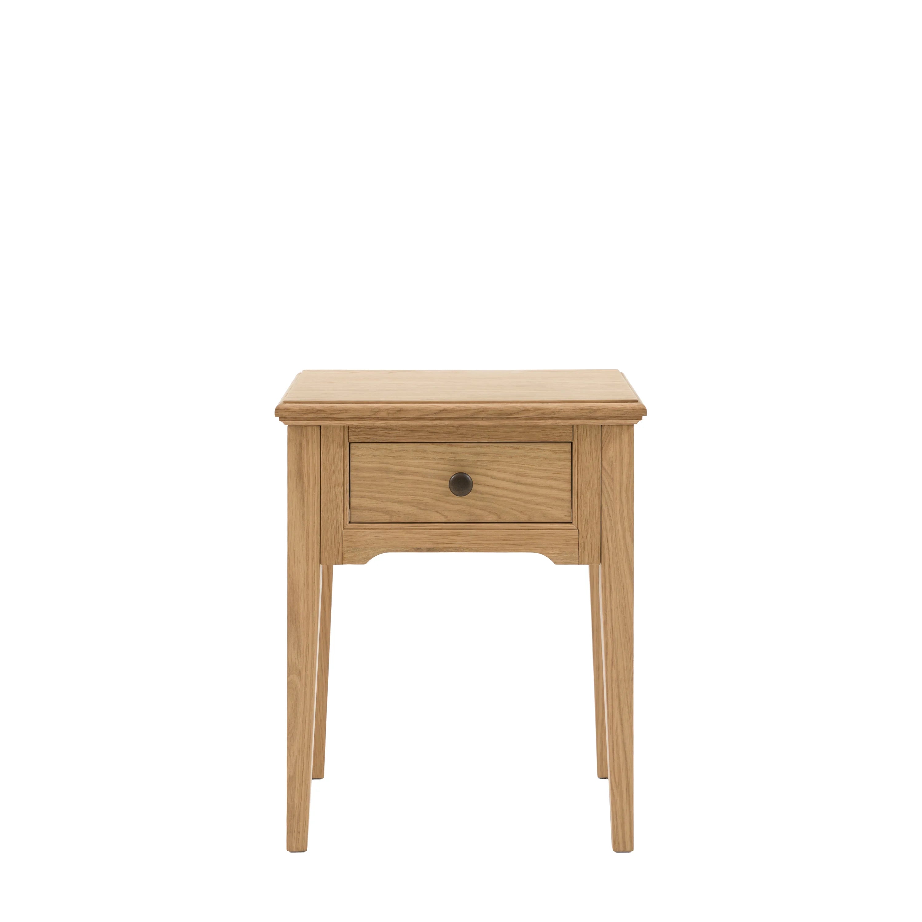 Oak Bedside Table with Drawer – 45cm | Malvern