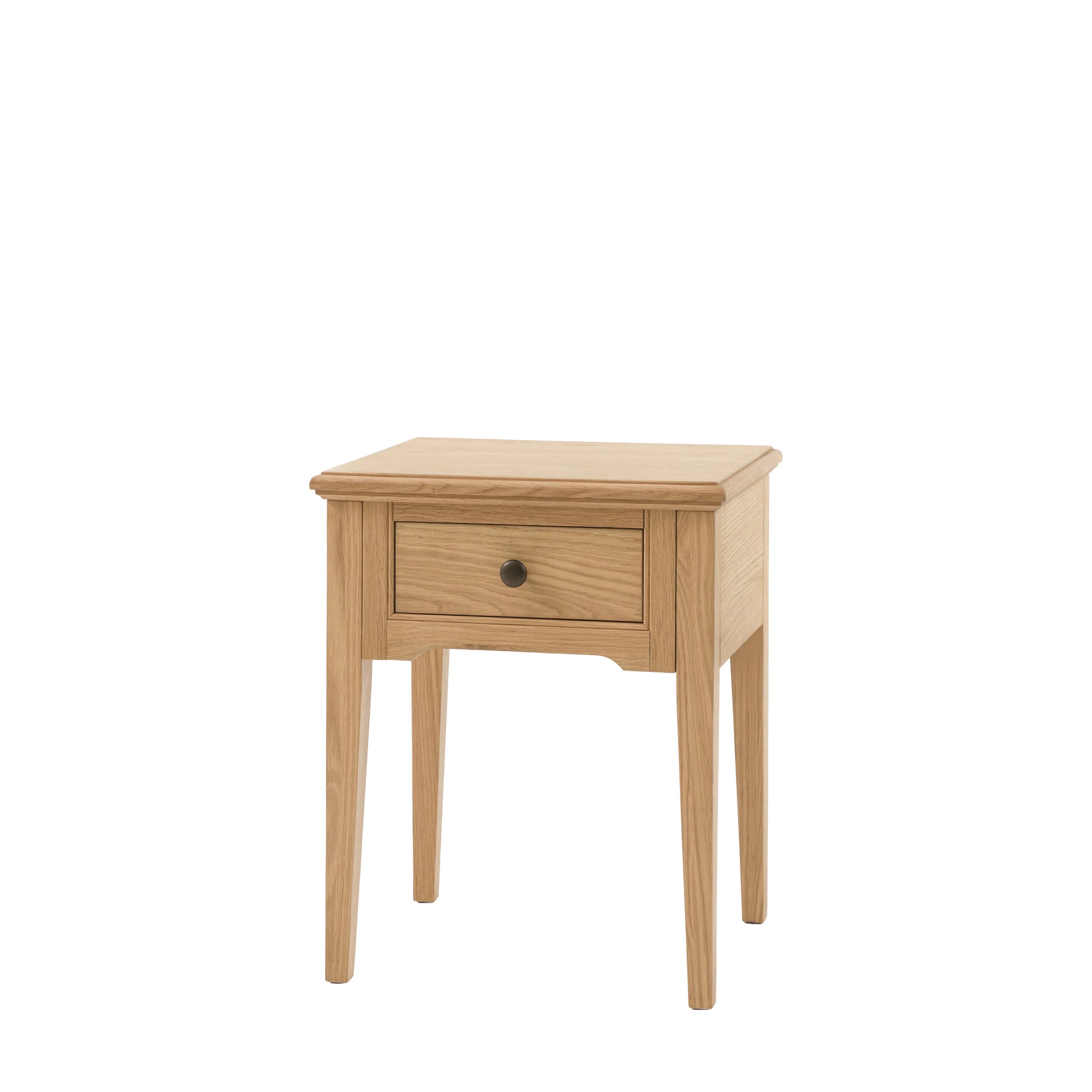 Oak Bedside Table with Drawer – 45cm | Malvern
