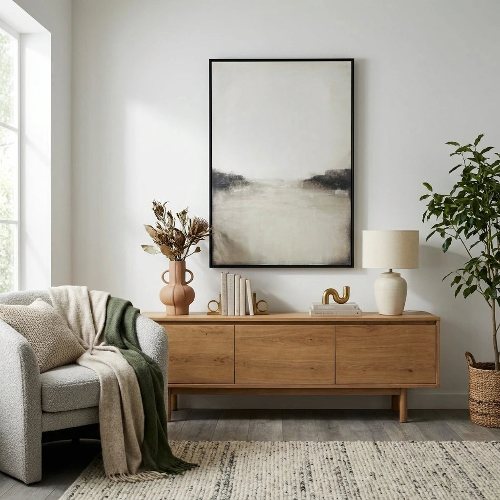 HORIZON I Canvas – Neutral Abstract Landscape Wall Art