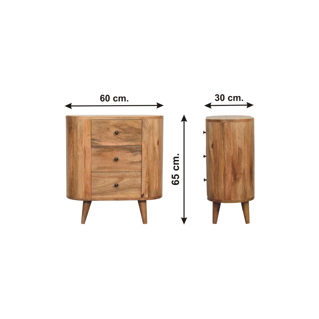 STOCKWELL Mini Oak-ish 3 Drawer Cabinet | MalletandPlane.com