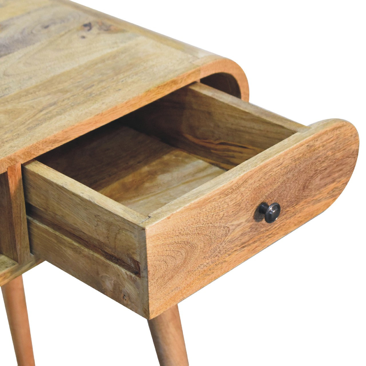 Compact Solid Wood Writing Desk with Storage | Bromley