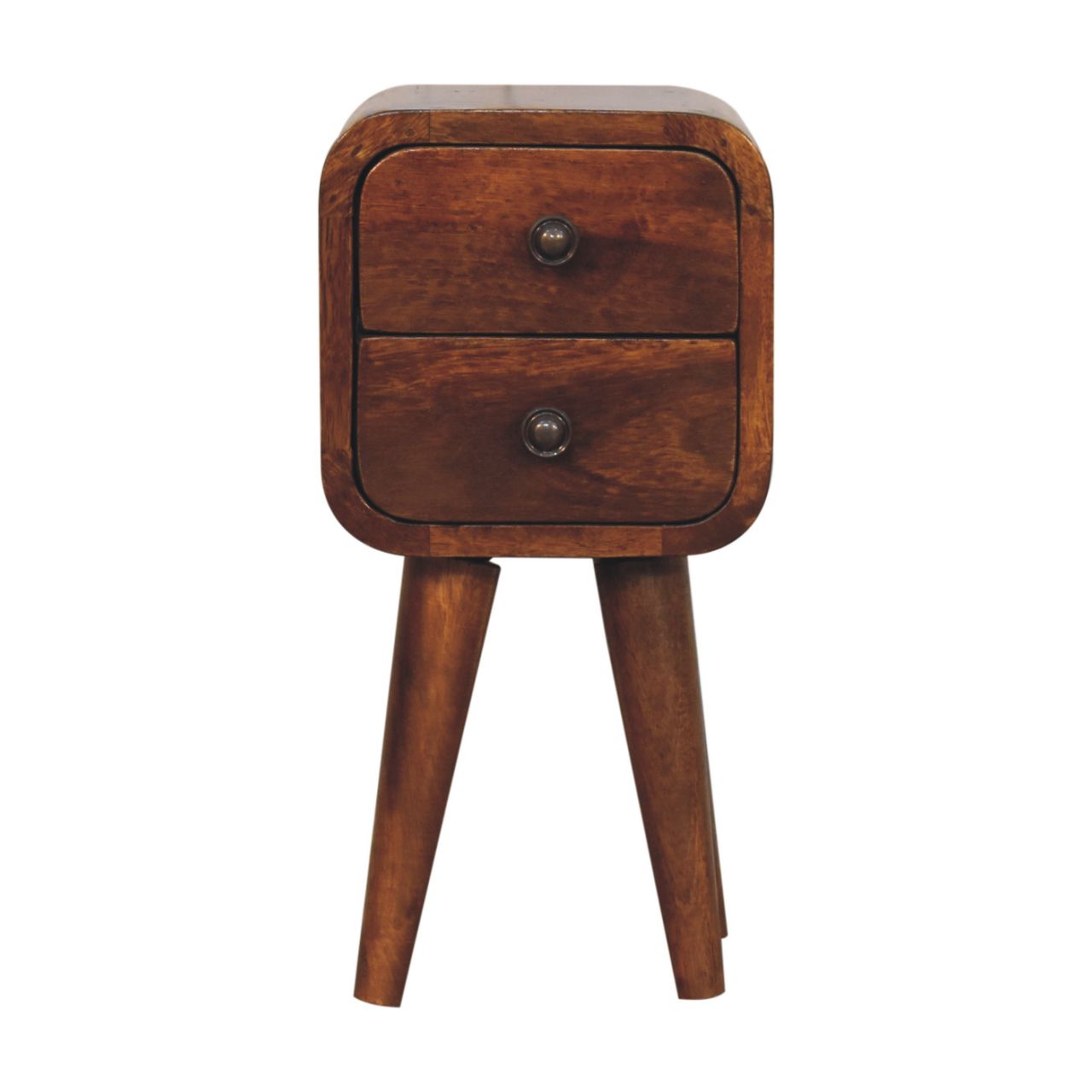 Modal 20cm Extra Narrow 2 Drawer Bedside Table – Chestnut