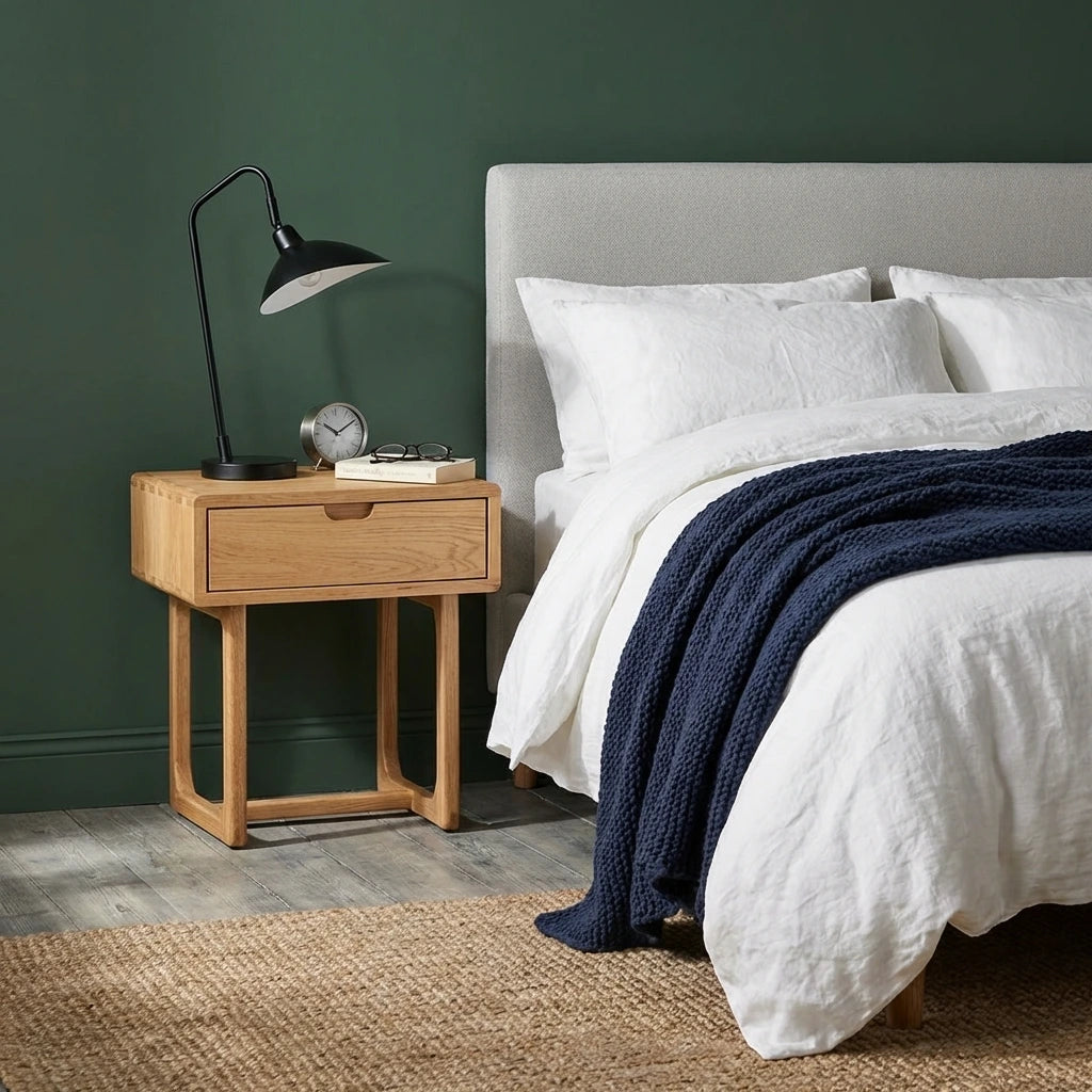 KANTU Oak 1-Drawer Bedside