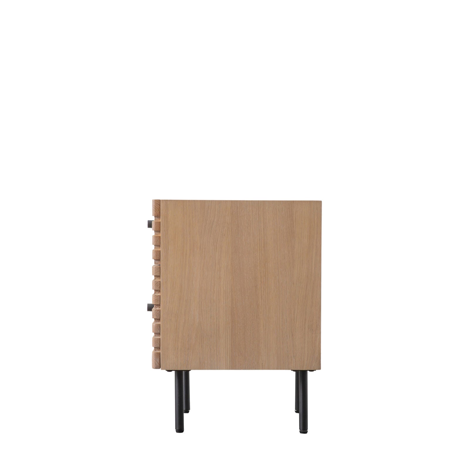 Kori 2 drawer Japandi style bedside table in natural oak finish | malletandplane.com