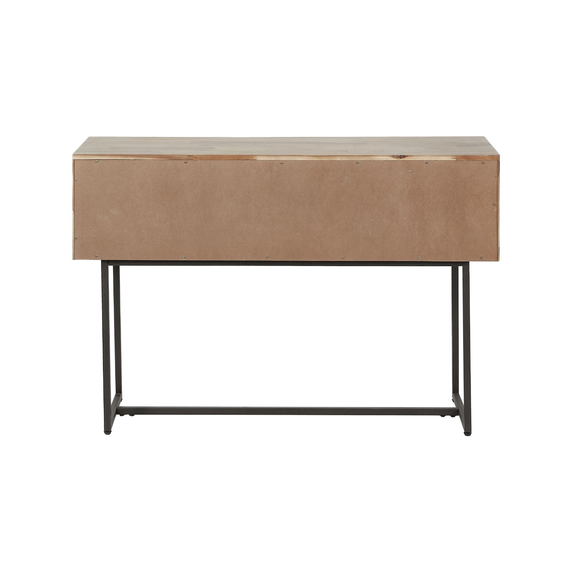 MARCA sand washed solid acacia wood console table with 1 drawer and 1 open niche | malletandplane.com