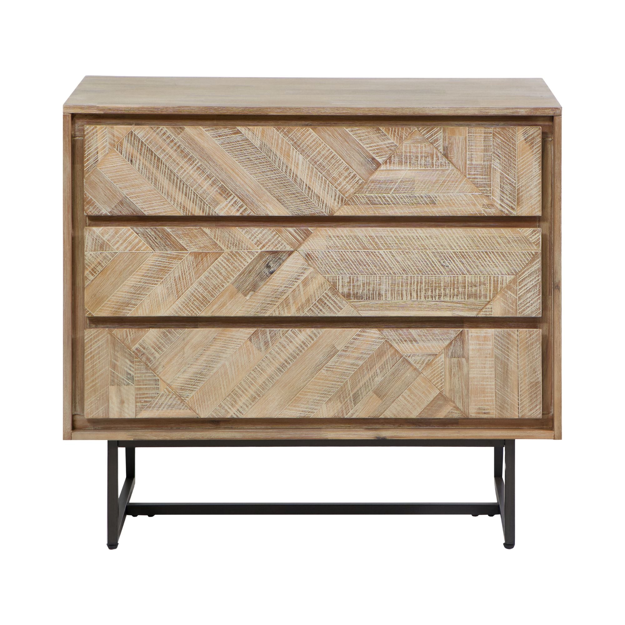 MARCA Scandinavian style sand washed acacia wood chest of drawers | malletandplane.com