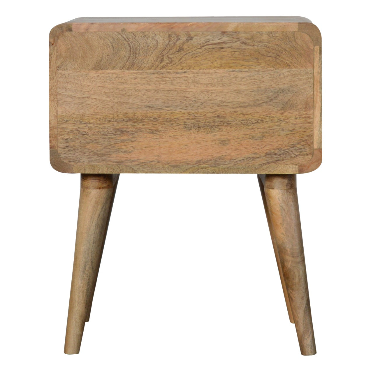 Modal Solid Wood 45cm wide 2 drawer bedside table in Natural Mango Finish