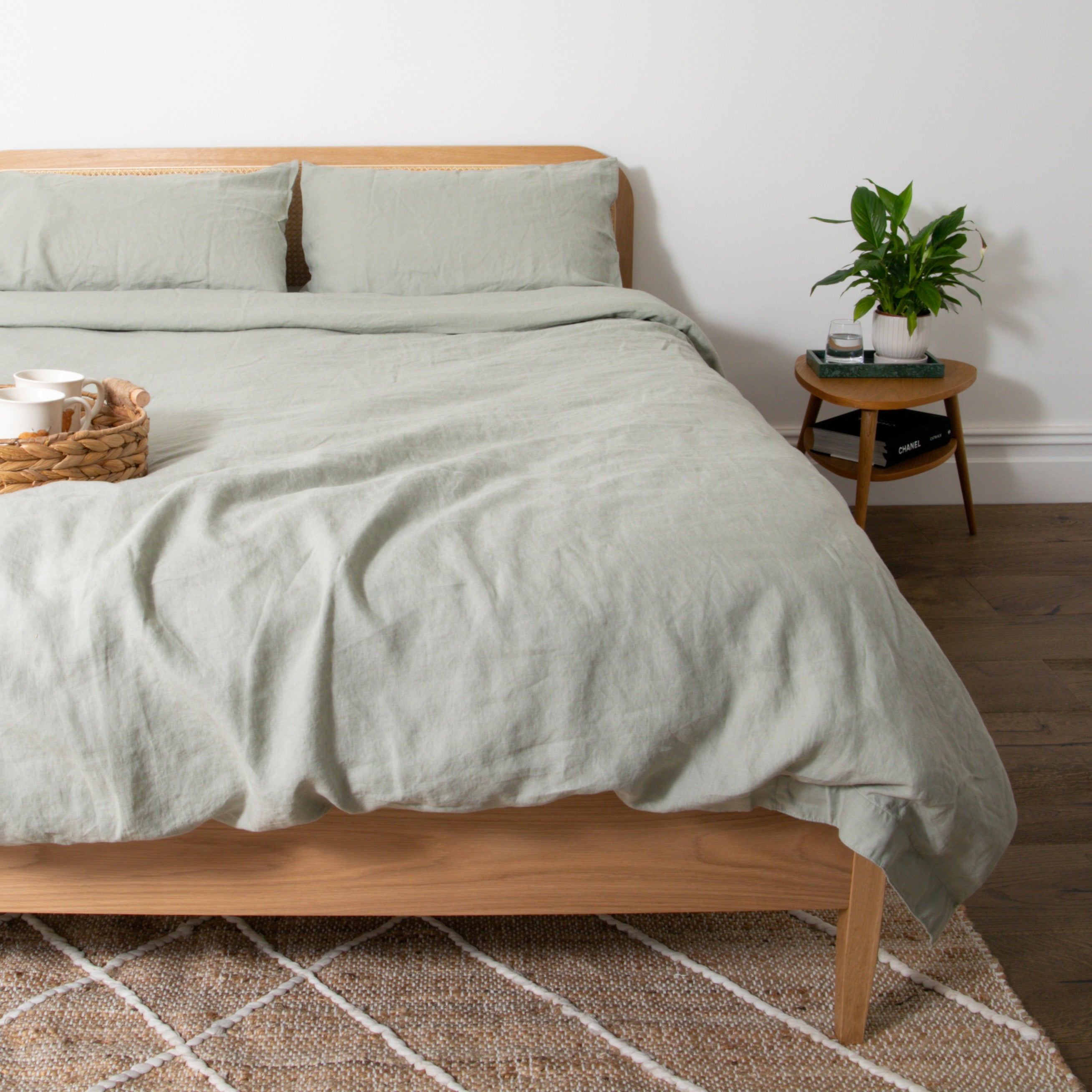 Native Linen King Duvet Cover - Sage | malletandplane.com