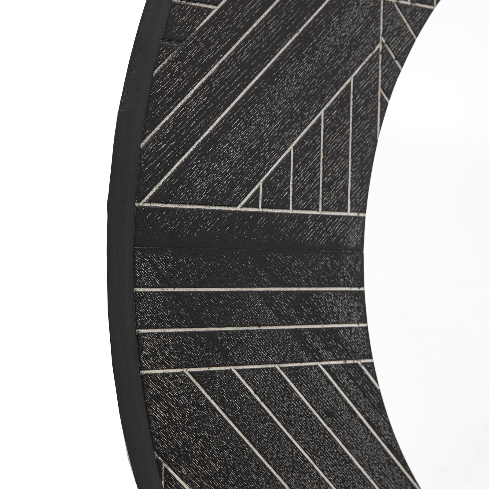 Natori round wall mirror with geometric frame | malletandplane.com