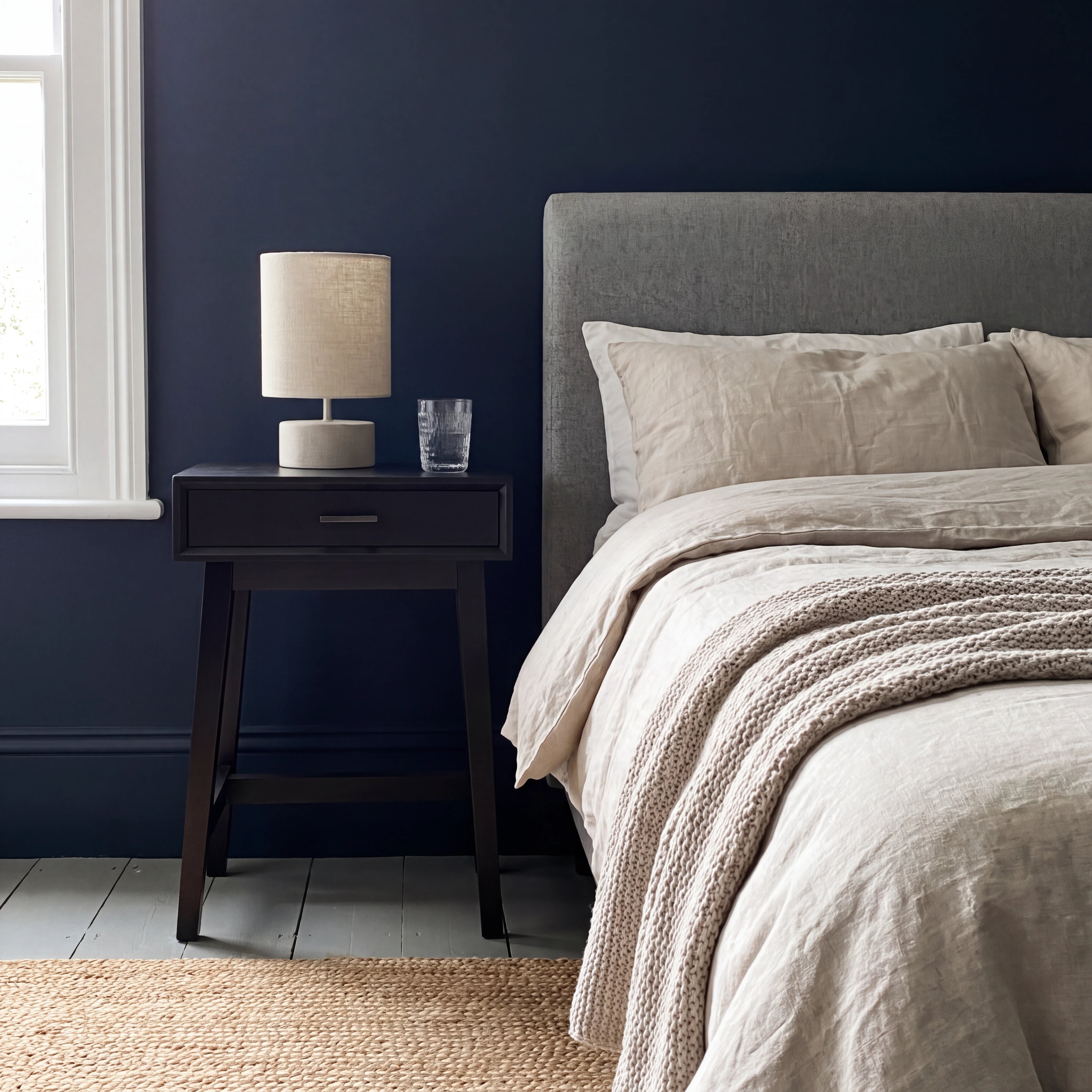 Norton Black Bedside Table 66cm