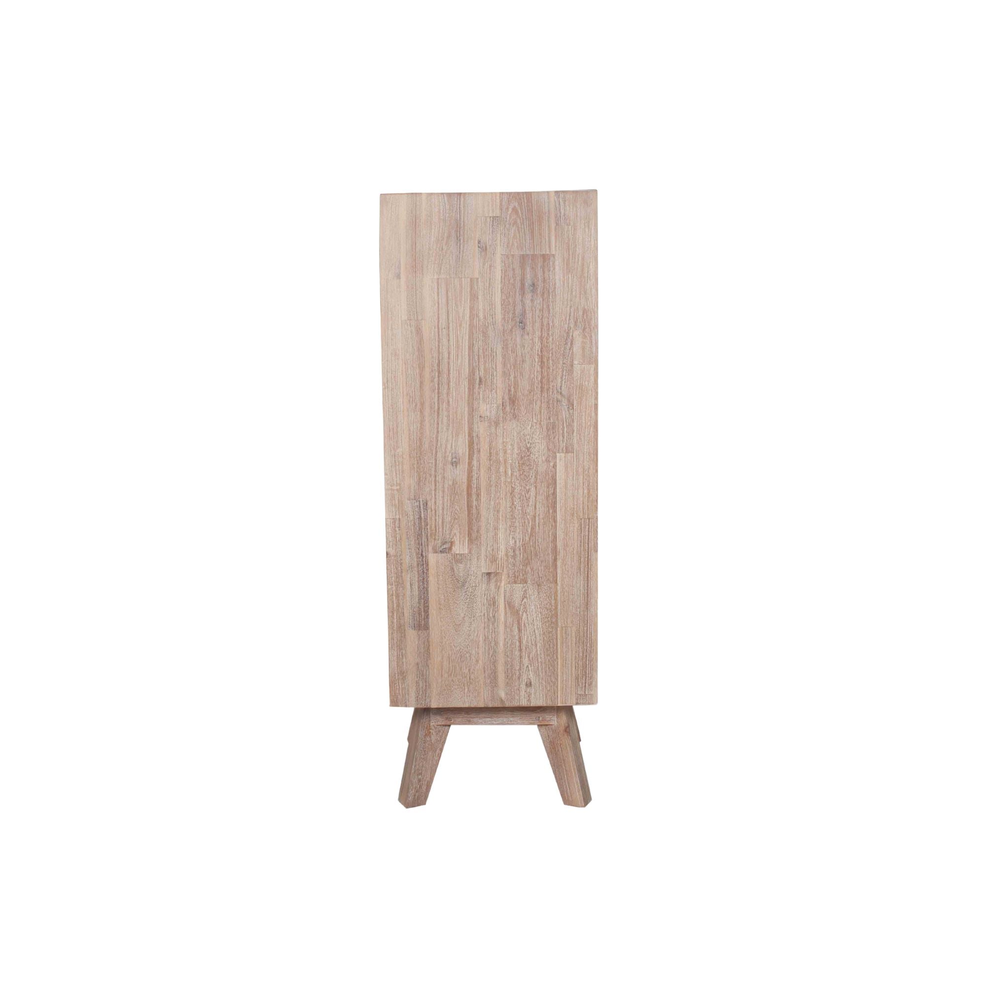 Orsa acacia wood 4 drawer tallboy | malletandplane.com