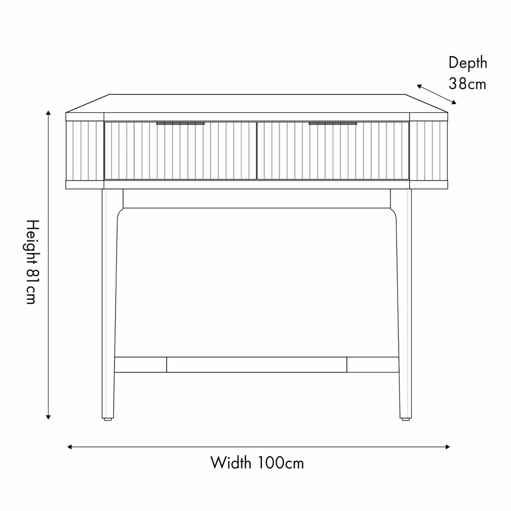 RAIE 2 drawer console table in rich walnut finish | malletandplane.com
