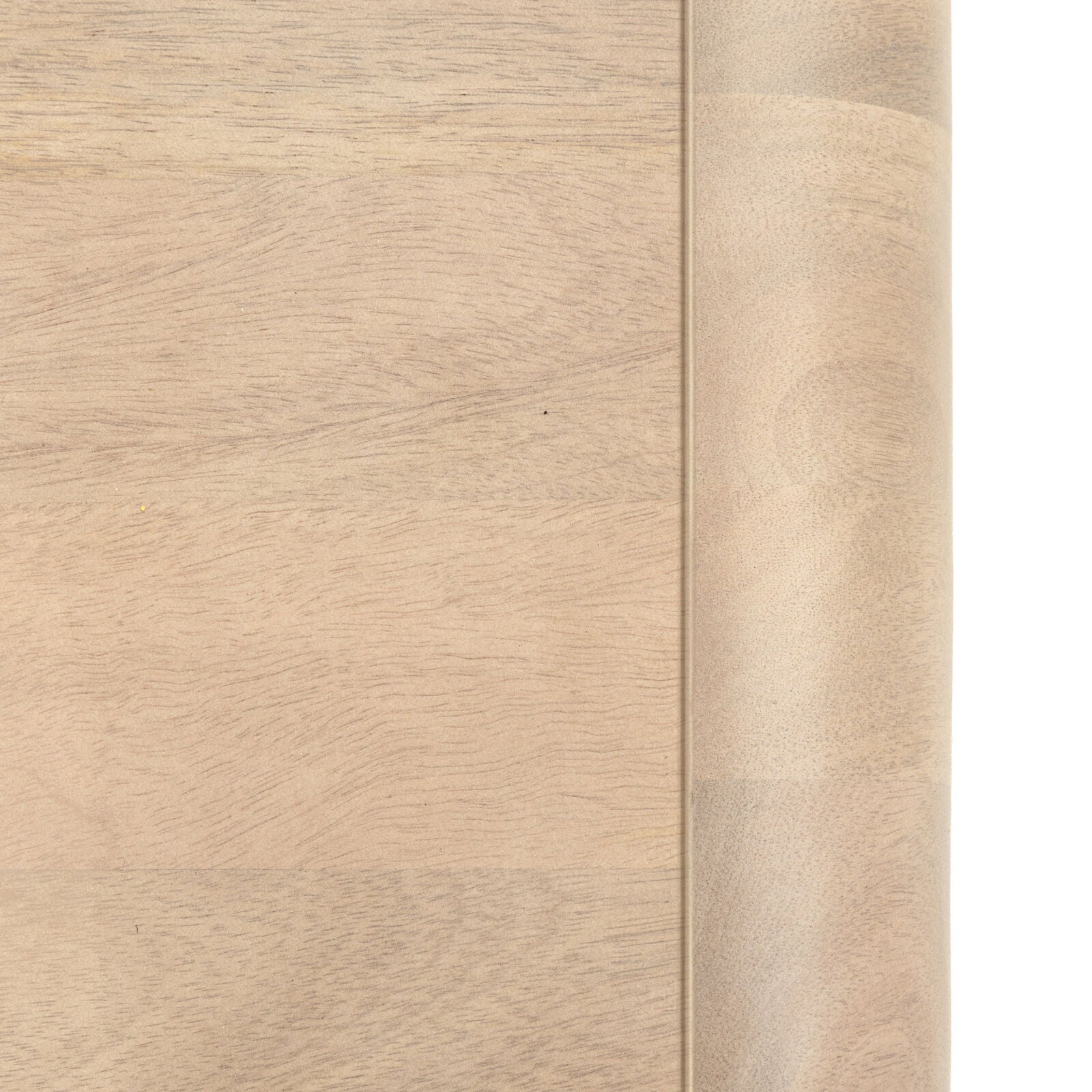 Rocca mango media unit with curved edges and fluted doors | malletandplane.com