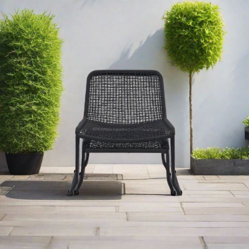 Sanza outdoor lounge chair with footstool in black, green, orange or pink | malletandplane.com