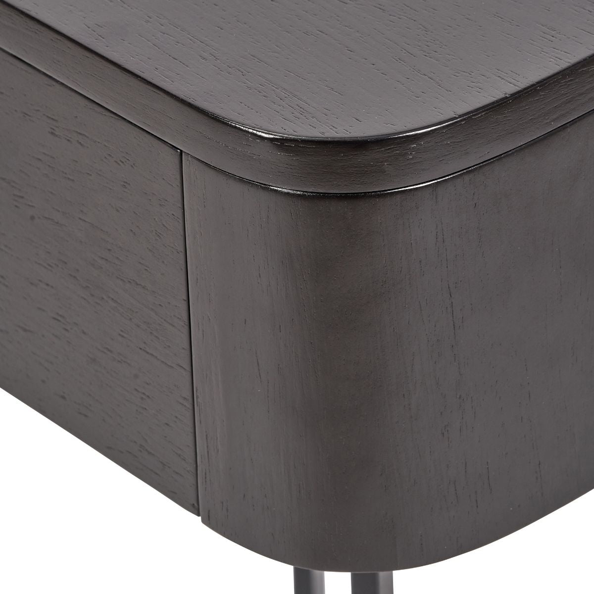 SORA Black Ash & Metal Bedside Table | malletandplane.com