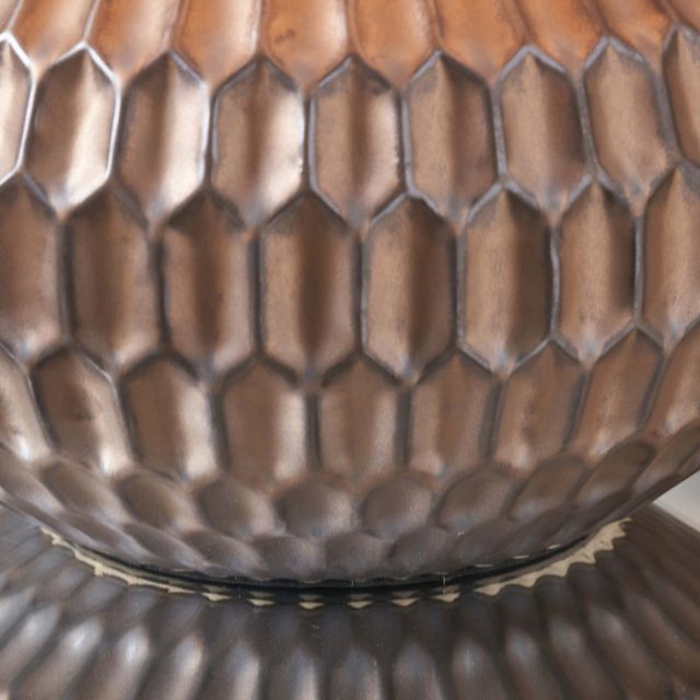 SOREN Bronze Textured Ceramic Table Lamp  Linen Look Shade | malletandplane.com