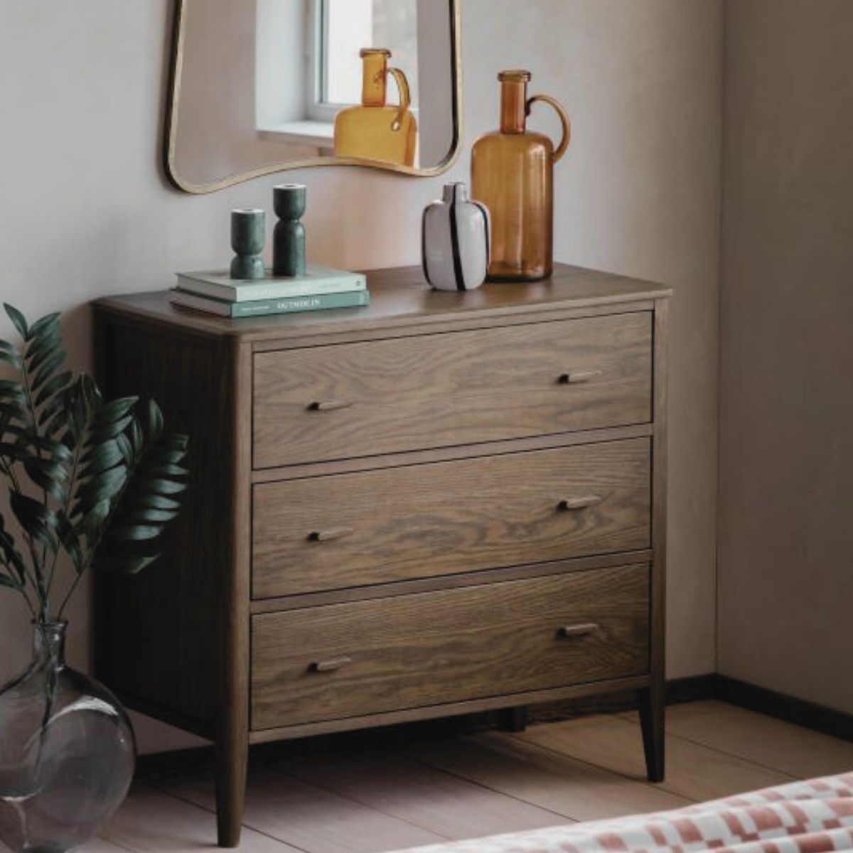 Torsten Walnut 3 Drawer Chest of Drawers | malletandplane.com