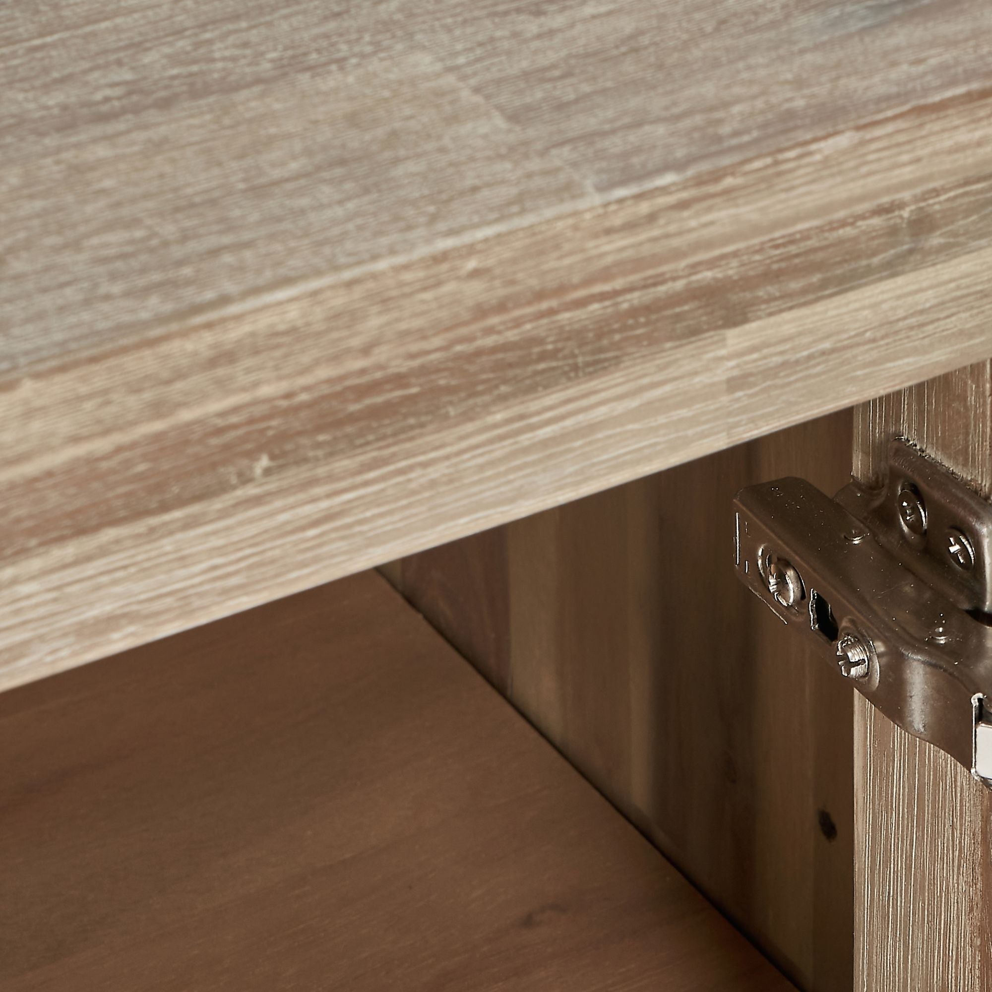 TORVIK Sand Washed Acacia Wood 3 Door Sideboard | malletandplane.com