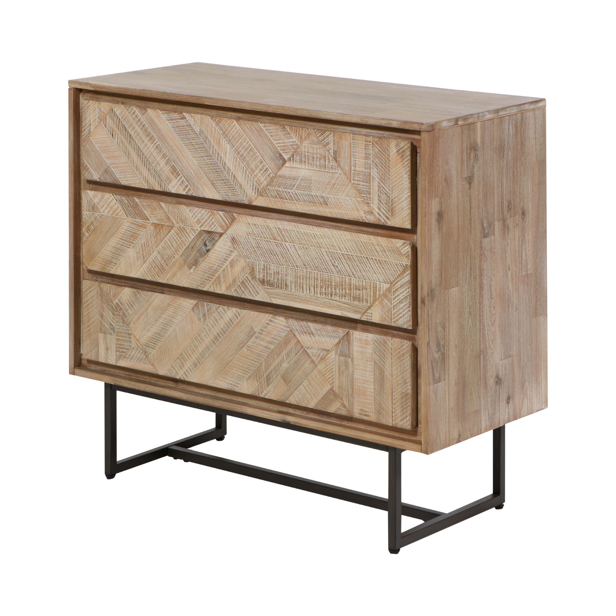 Torvik Scandinavian style sand washed acacia wood chest of drawers | malletandplane.com