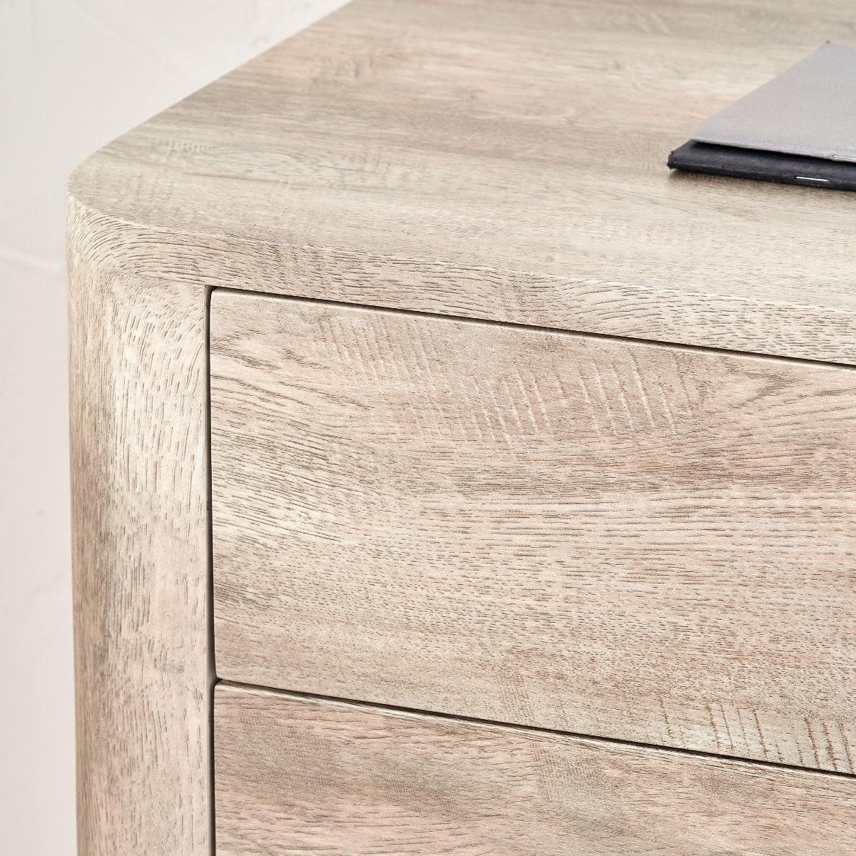 UKIAH Grey Oak Veneer 5 Drawer Tall Boy