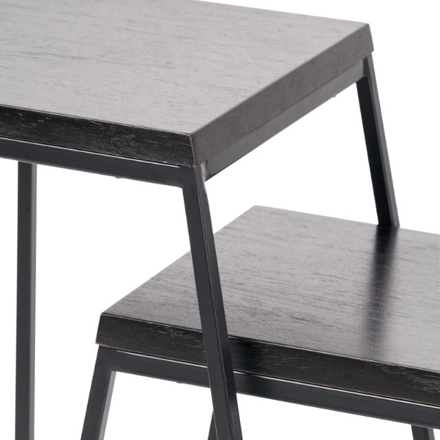 Vidar Side Tables (Set of 2) – Black Ash Veneer & Metal Frame | malletandplane.com