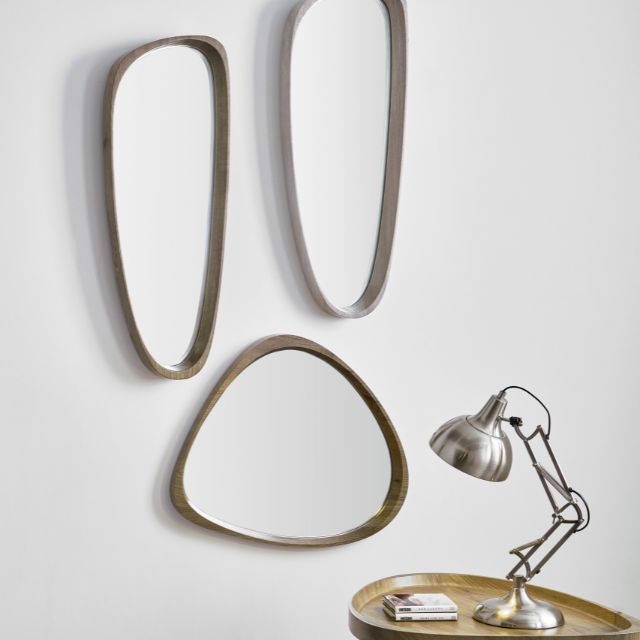 VIDA Natural Wood Veneer Teardrop Wall Mirror | malletandplane.com