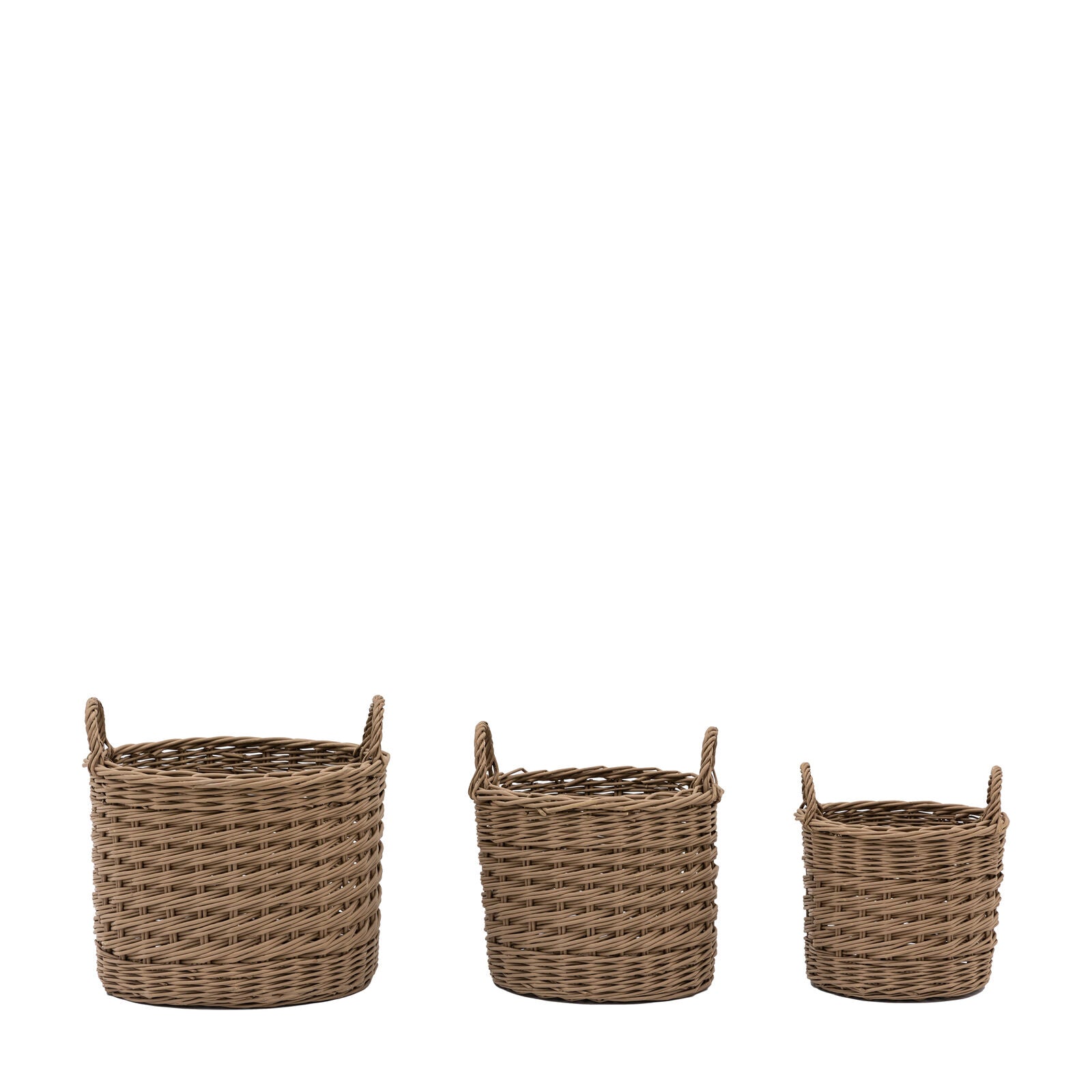 Willow set of 3 handwoven willow baskets with patterned weave | malletandplane.com